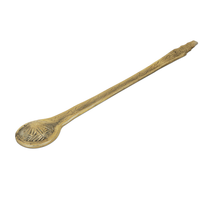 Brass Achmani - 10 x 1.5 Inches | Achmani Spoon/ Pooja Spoon/ Nagam Handle Uddharani for Pooja