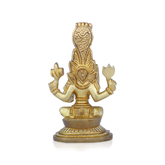 Karumariamman Statue - 3.75 x 2.5 Inches | Antique Brass Idol/ Sitting Karumariamman Idol for Pooja/ 340 Gms