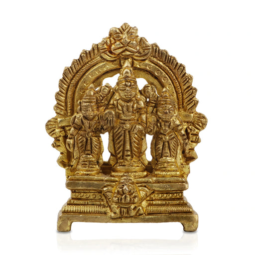 Ram Darbar Murti - 3 Inches | Brass Idol/ Antique Finish Ram Darbar Statue for Pooja/ 160 Gms Approx - Brass Murties