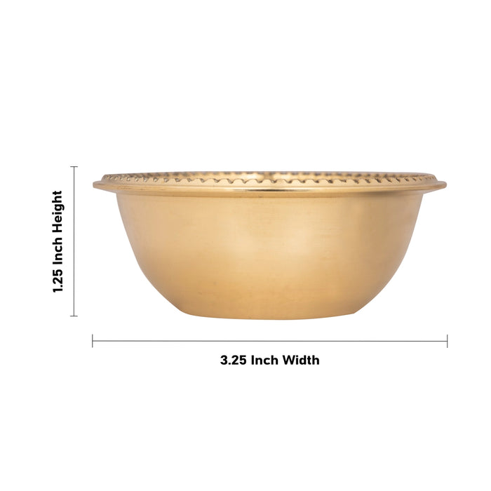 Brass Bowl - 1.25 x 3.25 Inches | Pooja Bowl/ Pooja Cup for Home/ 95 Gms Approx - Bowls