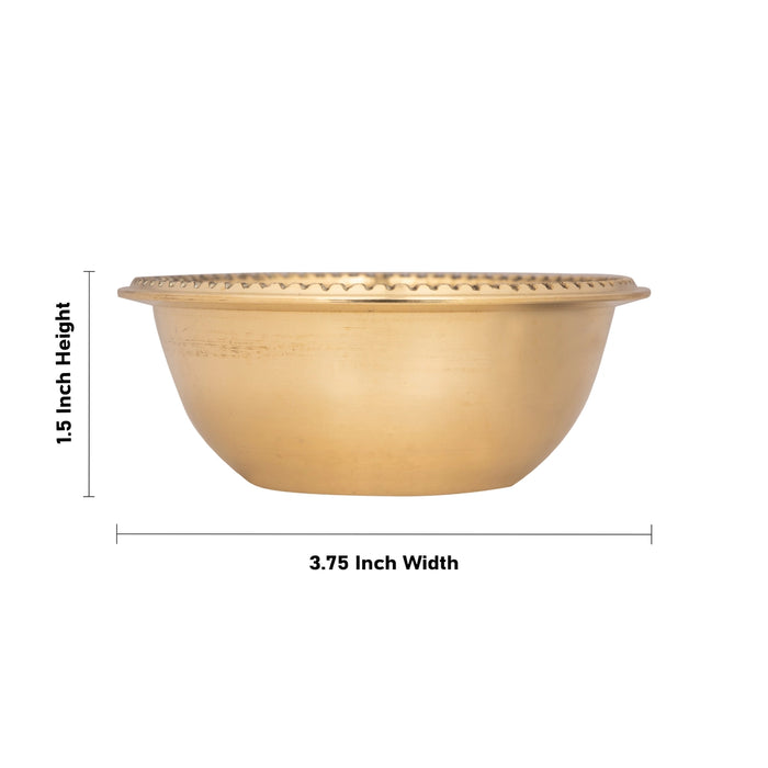 Brass Bowl - 1.5 x 3.75 Inches | Brass Cup/ Brass Katori for Pooja/ 120 Gms Approx - Bowls