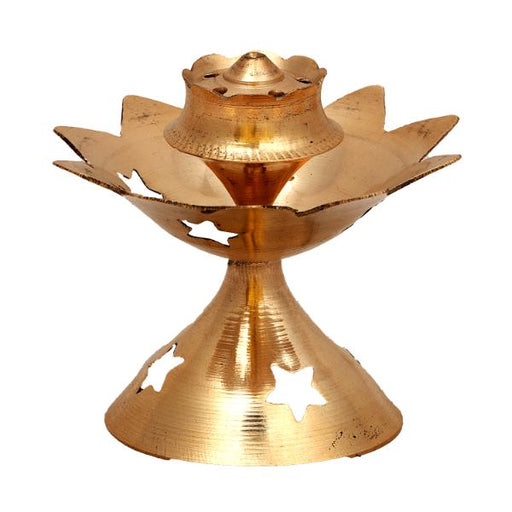 Agarbatti Stand - 2 x 2.5 Inches | Star Design Incense Stick Stand/ Agarbatti Holder/ Brass Agarbatti Stand for Pooja - Agarbathi Stand
