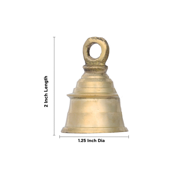 Hanging Bell - 2 x 1.25 Inches | Kavadi Bell/ Brass Bell for Pooja Mandir/ 40 Gms Approx