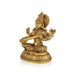 Saraswati Sitting on Base Murti - 12.5 x 3.5 inches | Antique Brass Idol / Vagdevi Statue for Home & pooja - Brass Murties