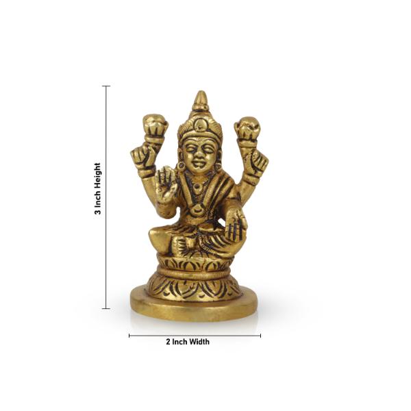 Laxmi Murti  - Goal Base - 2 x 3 Inches | Brass Idol/ Lakshmi Idol/ Lakshmi Murti/ Lakshmi Statue for Pooja - Brass Murties