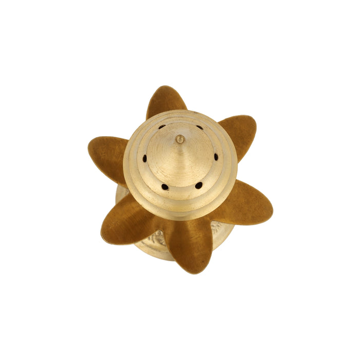 Agarbathi Stand - 3 x 2.5 Inches | Brass Gold Polish Holder/ Incense Sticks Stand