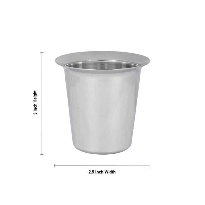 Tumbler - 3 x 2.5 Inches | Stainless Steel Glass/ Coffee tumbler/ Steel Cup For Home