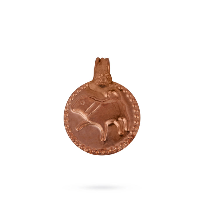 Copper Pendant - 0.75 x 0.5 Inch | Naai Kasu Design Locket/ Copper Dollar for Children & Evil Eye Protection - Mala & Pendant