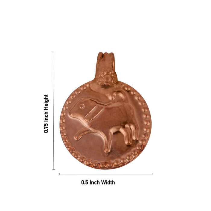 Copper Pendant - 0.75 x 0.5 Inch | Naai Kasu Design Locket/ Copper Dollar for Children & Evil Eye Protection - Mala & Pendant