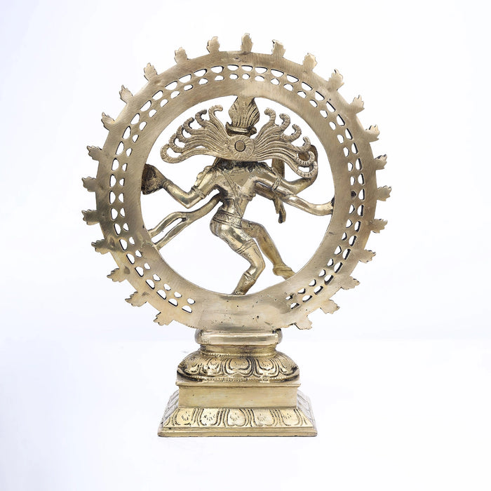Natraj Murti - 14 x 11 Inches | Antique Brass Idol/ Double Frame Nataraja Vigraham for Pooja/ 980 Kgs Approx - Brass Murties