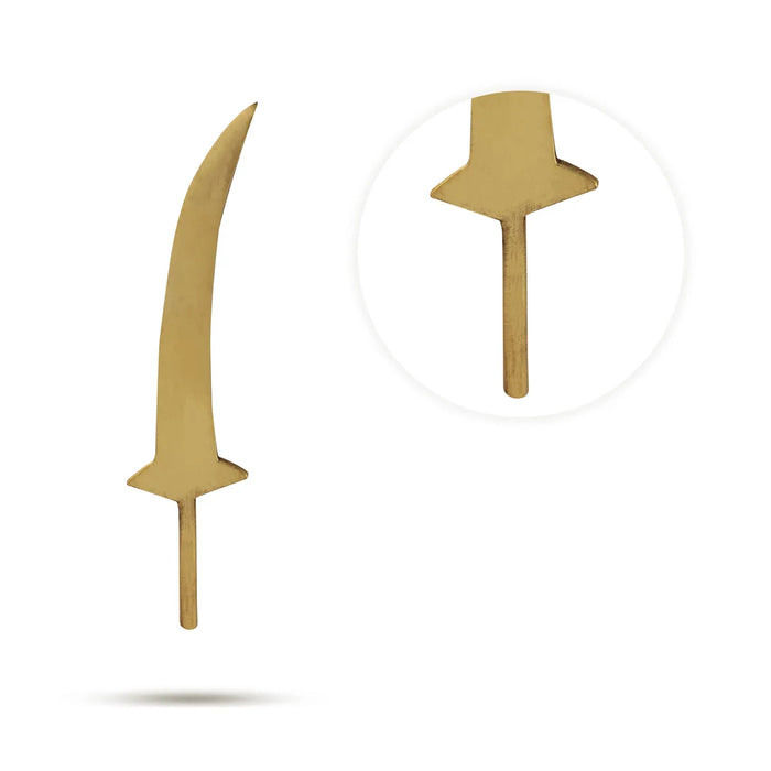 Brass Sword – 4.25 Inches | Antique Finish Divine Weapon / Swamy Alankaram Astra / Sword for deity decoration