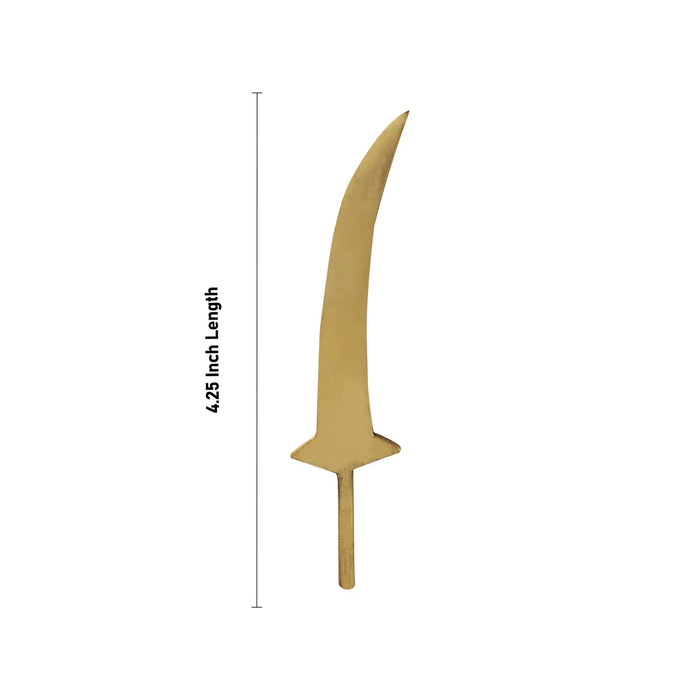 Brass Sword – 4.25 Inches | Antique Finish Divine Weapon / Swamy Alankaram Astra / Sword for deity decoration