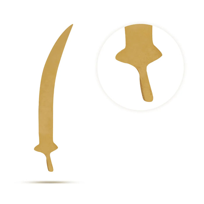 Brass Sword – 5.75 Inches | Antique Finish Divine Weapon / Swamy Alankaram Astra / Sword for Deity Decoration