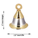 Brass Bell - 2 x 1.5 Inches | Gold And Silver Polish Kavadi Bell/ Pooja Hanging Bell for Mandir - Pooja Bells