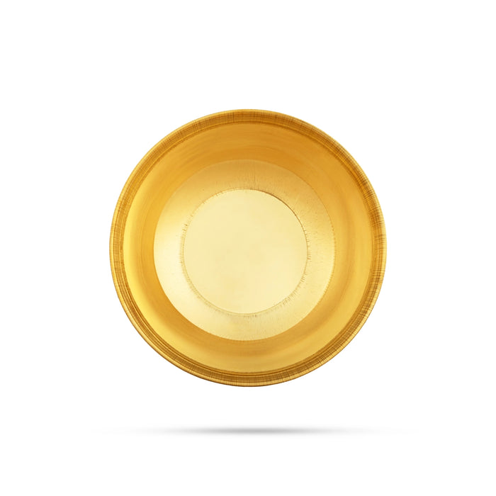 Brass Bowl - 2.75 x 7 Inches | Brass Cup/ Chandan Cup/ Pooja Bowl for Home - Bowls