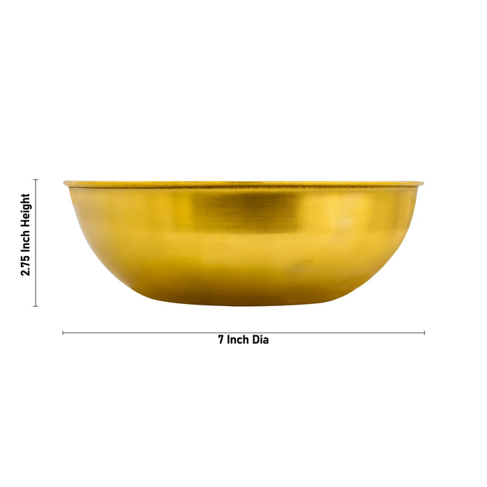 Brass Bowl - 2.75 x 7 Inches | Brass Cup/ Chandan Cup/ Pooja Bowl for Home - Bowls