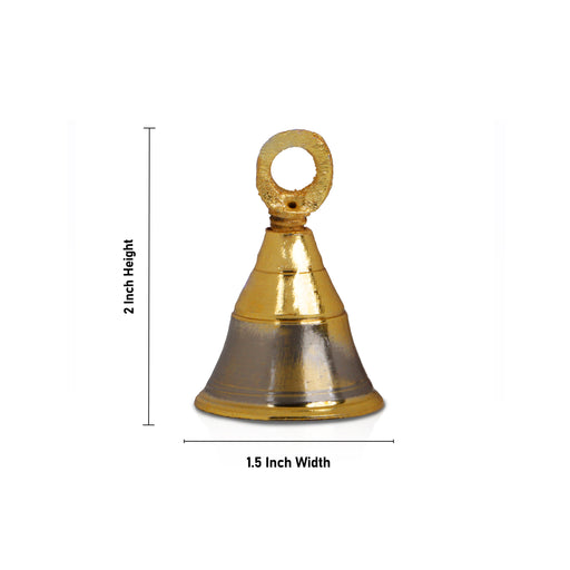 Hanging Bell - 2 x 1.5 Inches | Brass Bell/ Pooja Bell for Home/ 38 Gms Approx - Pooja Bells