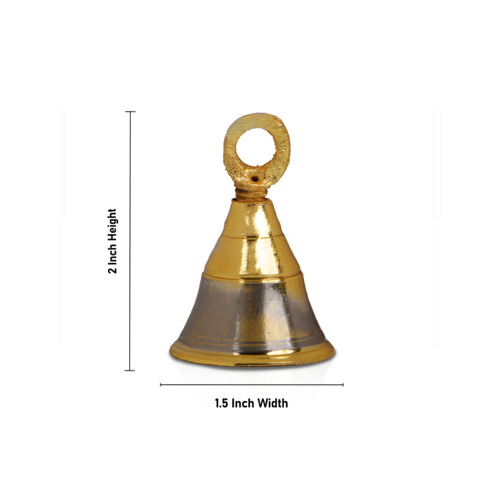 Hanging Bell - 2 x 1.5 Inches | Brass Bell/ Pooja Bell for Home/ 38 Gms Approx - Pooja Bells