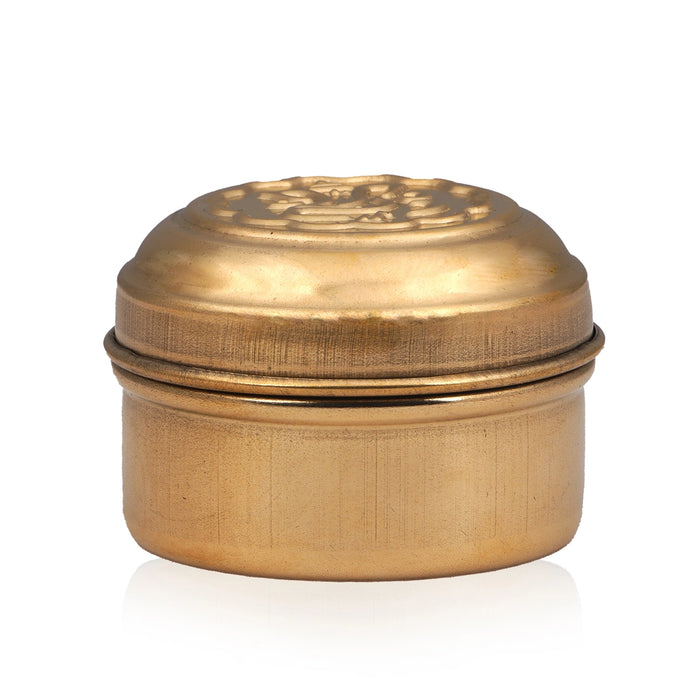 Brass Tiffin Box - 1.75 x 2 Inches | Brass Box/ Brass Box with Lid for Home/ 20 Gms Approx