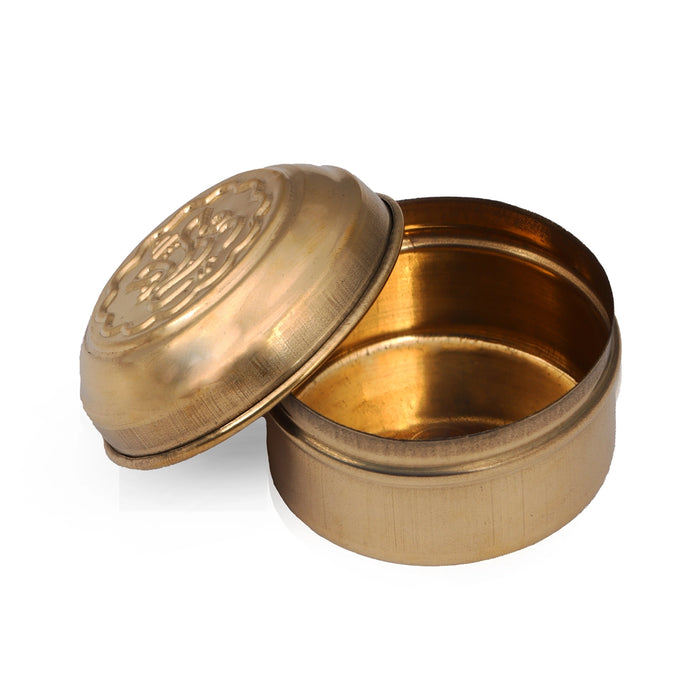 Brass Tiffin Box - 1.75 x 2 Inches | Brass Box/ Brass Box with Lid for Home/ 20 Gms Approx