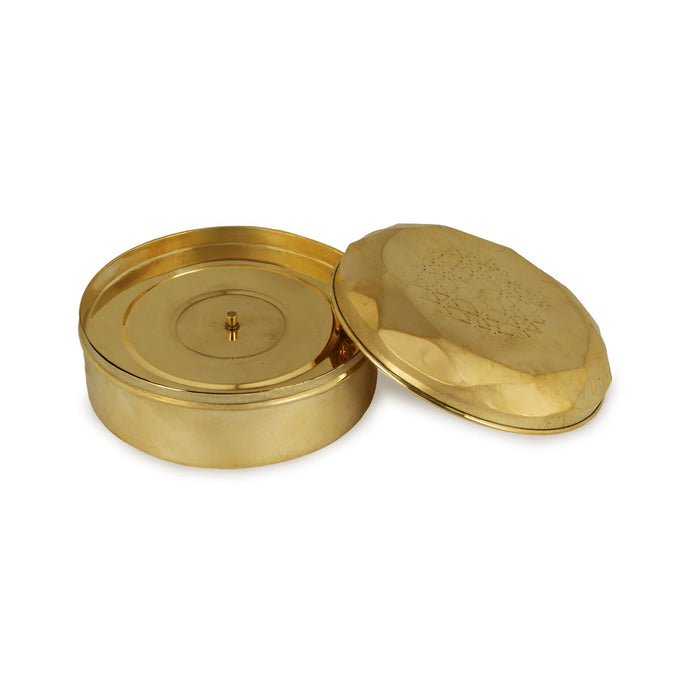 Brass Spice Box – 3 x 6 Inches | Masala Dabba / Kitchen Storage Box For Daily Use - Kitchen