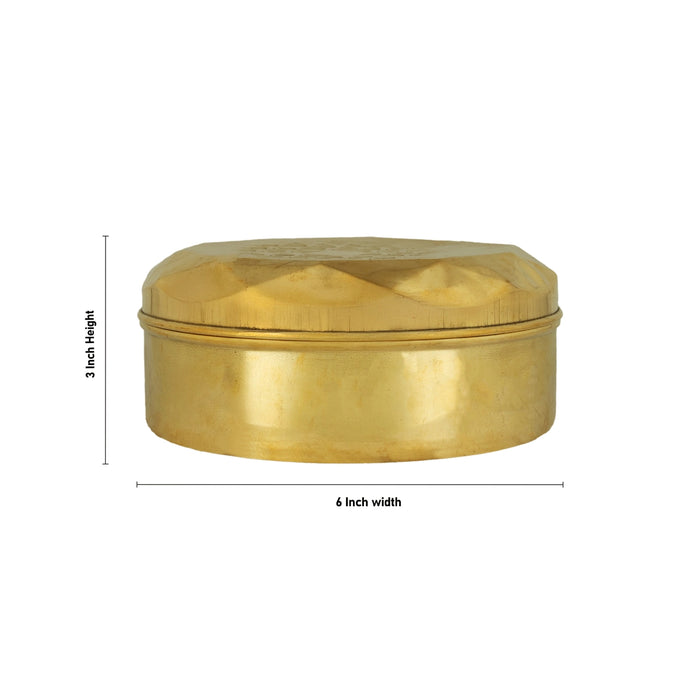 Brass Spice Box – 3 x 6 Inches | Masala Dabba / Kitchen Storage Box For Daily Use - Kitchen