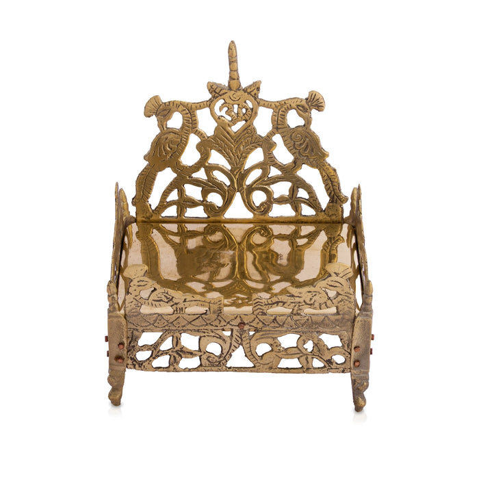 Vinayagar Manai - 5 x 4 Inches | Brass Ganesha Stand / Decorative Peetam for Pooja Room