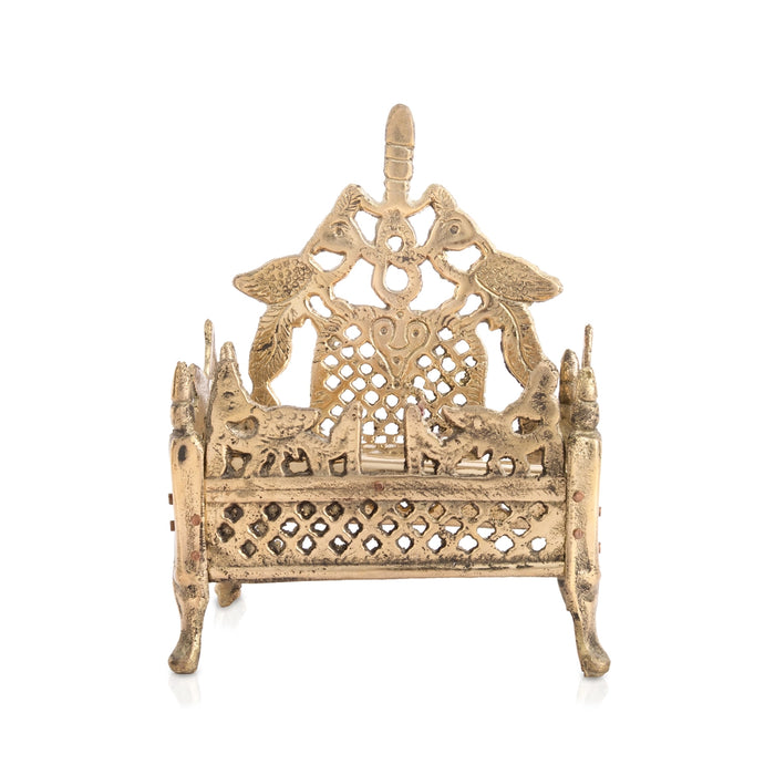 Pillaiyar Manai - 6.5 x 4.75 Inches | Brass Vinayagar Peetam/ Ganesha Idol Seat for Daily Pooja