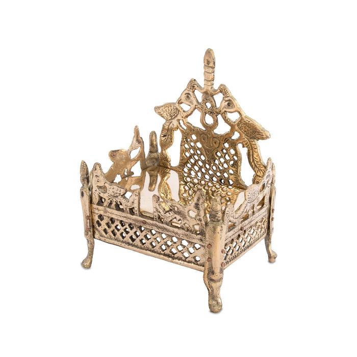Pillaiyar Manai - 6.5 x 4.75 Inches | Brass Vinayagar Peetam/ Ganesha Idol Seat for Daily Pooja