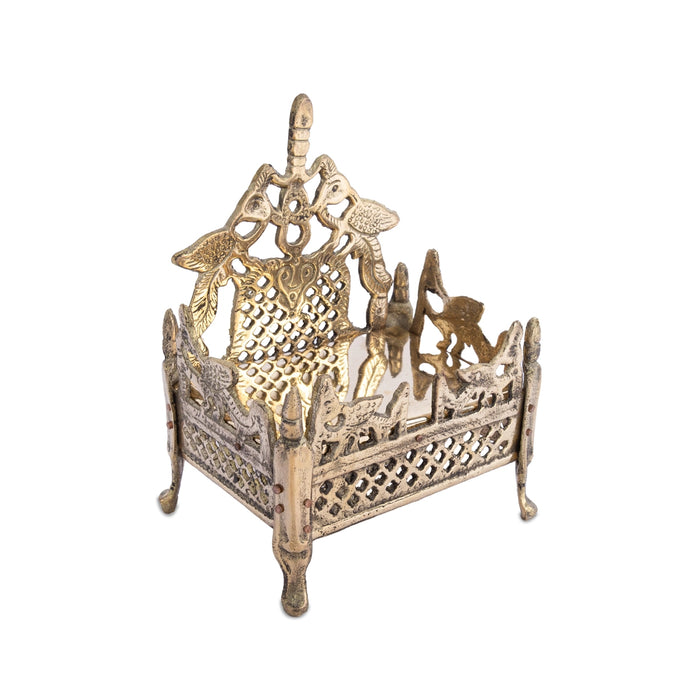 Pillaiyar Manai - 6.5 x 4.75 Inches | Brass Vinayagar Peetam/ Ganesha Idol Seat for Daily Pooja