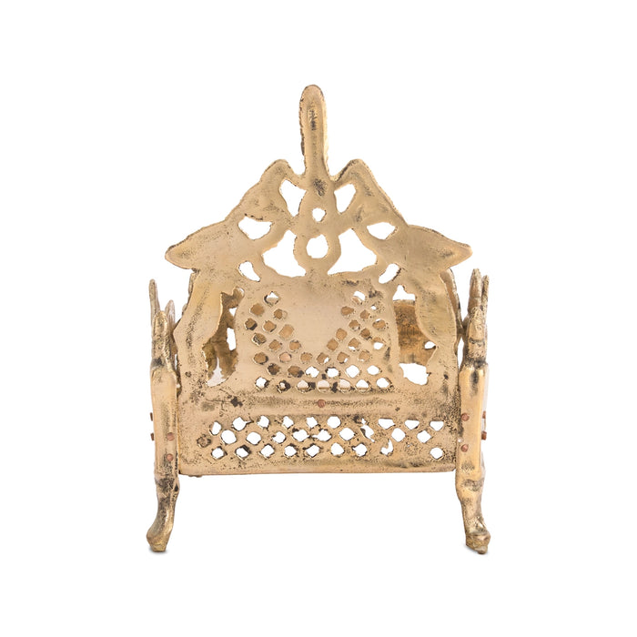 Pillaiyar Manai - 6.5 x 4.75 Inches | Brass Vinayagar Peetam/ Ganesha Idol Seat for Daily Pooja