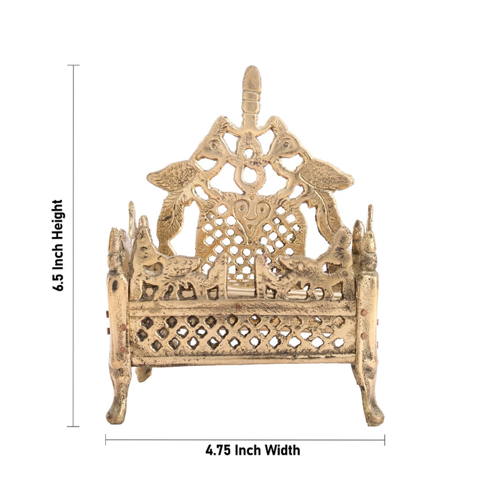 Pillaiyar Manai - 6.5 x 4.75 Inches | Brass Vinayagar Peetam/ Ganesha Idol Seat for Daily Pooja