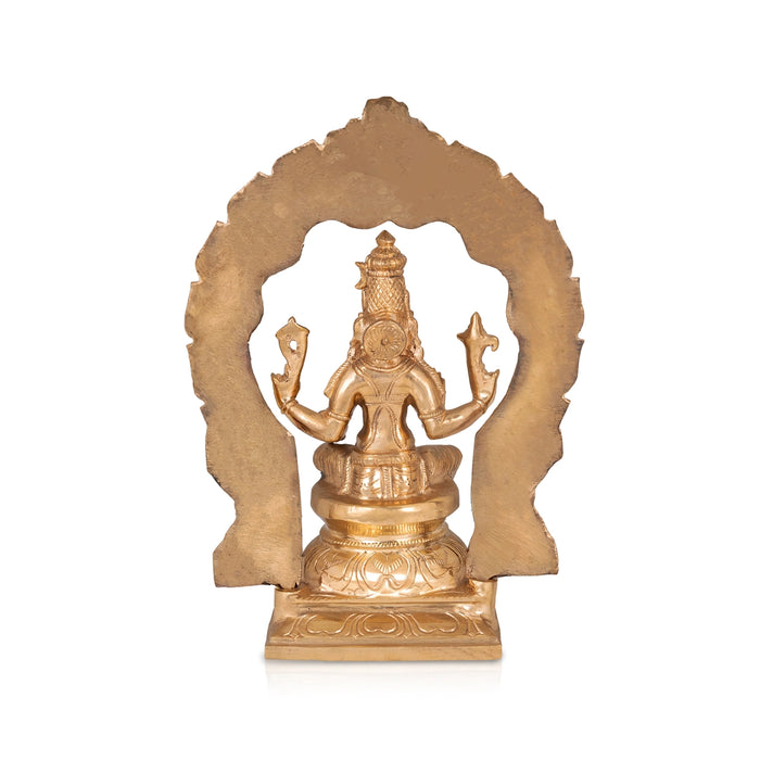 Bhuvaneshwari with Arch - 13 x 9 Inches | Panchaloha Idol / Bhuvaneshwari Statue For Pooja - Panchaloha Murties