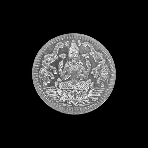 Lakshmi Coin With Box | 108 Pcs/ Silver Polish Laxmi Coin/ White Metal Pooja Coin for Worship - Pooja Coins