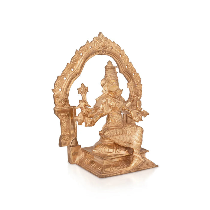 Varahi Amman Statue With Arch - 11.5 x 9.5 Inches | Panchaloha Idol/ Varahi Amman Idol With 8 Hands for Pooja - Panchaloha Murties