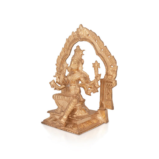 Varahi Amman Statue With Arch - 11.5 x 9.5 Inches | Panchaloha Idol/ Varahi Amman Idol With 8 Hands for Pooja - Panchaloha Murties
