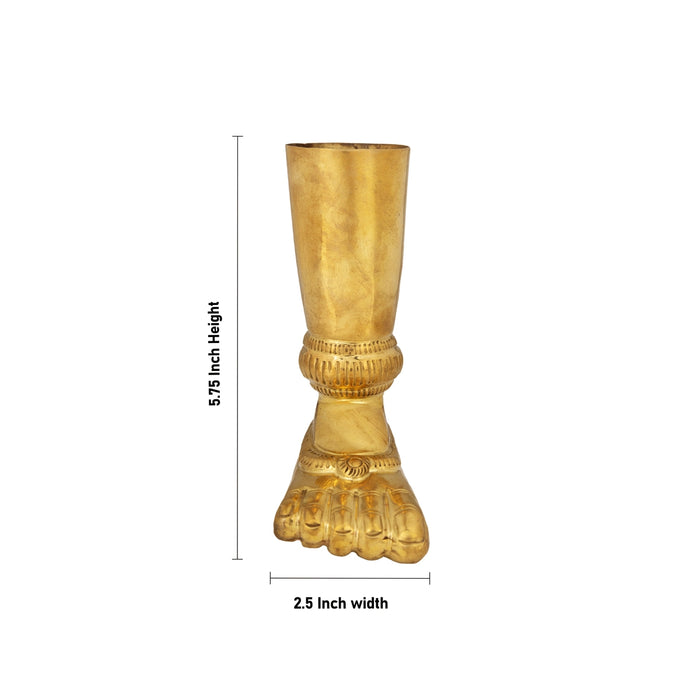 Hastham Padham Set - 5.75 x 2.5 - 3.5 x 7 Inches | Brass Leg and Hand for Deity Decor - Deity Accessories