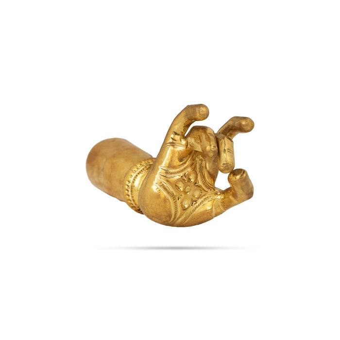Hastham Padham Set - 5.75 x 2.5 - 3.5 x 7 Inches | Brass Leg and Hand for Deity Decor - Deity Accessories