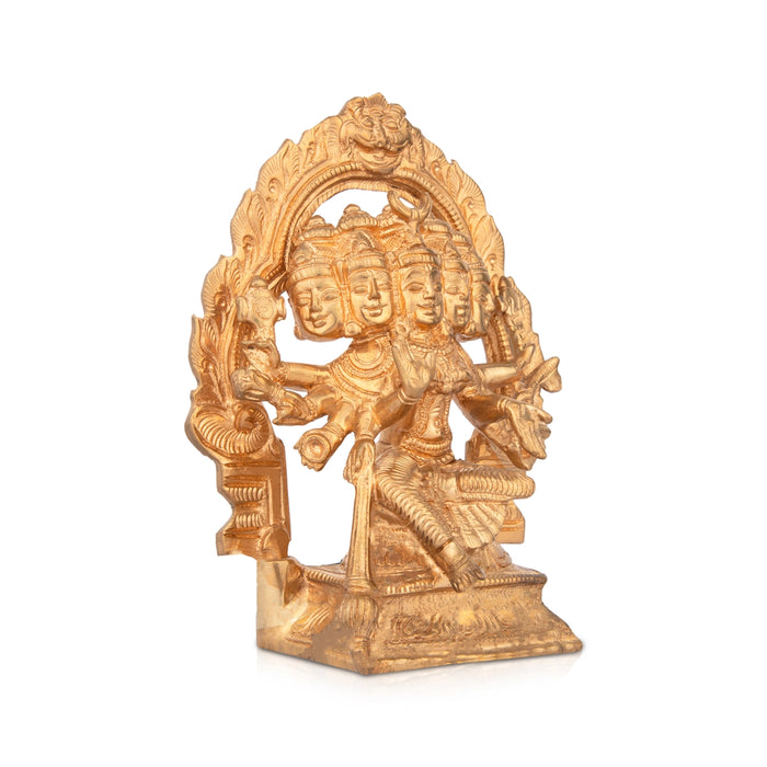 Gayatri Murti with Arch - 6 x 4.75 Inches | Panchaloha Statue/ Gayatri Mata Murti for Pooja/ 1.100 Kgs Approx