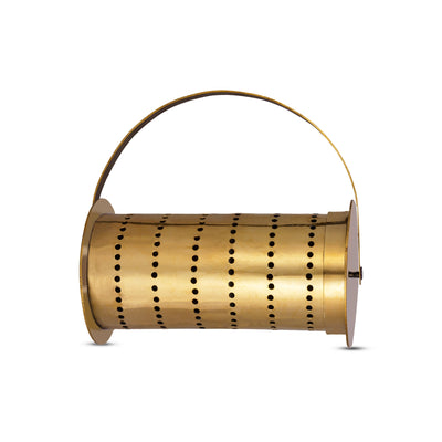 Rangoli Roller With Handle - 1.5 x 3 Inches | Brass Kolam Roller/ 6 Line Muggulu Roller for Home Decor