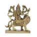 Durga Idol With 8 Hands Sitting On Lion - 3.5 x 3 Inches | Antique Brass Idol/ Durga Maa Idol for Home/ 400 Gms - Brass Murties