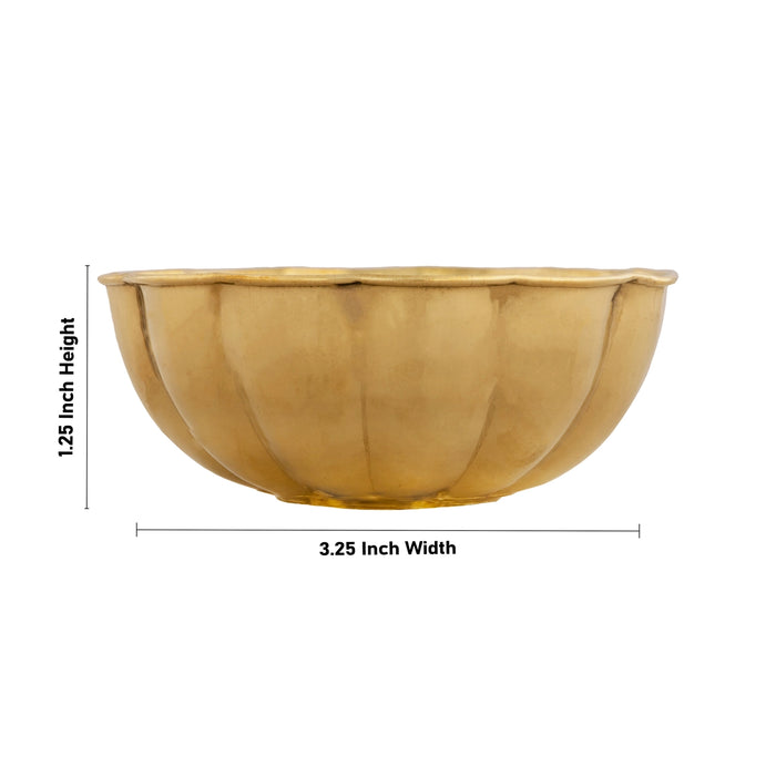 Brass Bowl - 1.25 x 3.25 Inches | Brass Cup/ Pooja Bowl/ Pooja Cup for Home/ 22 Gms Approx - Bowls