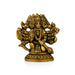 Panchmukhi Hanuman Murti- 2.5 X 2.5 Inches | Antique Brass Idol/ Sitting 5 Face Anjaneya Statue For Protection - Brass Murties