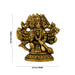 Panchmukhi Hanuman Murti- 2.5 X 2.5 Inches | Antique Brass Idol/ Sitting 5 Face Anjaneya Statue For Protection - Brass Murties
