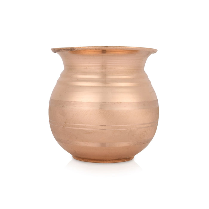 Kalash Lota - 3 x 3 Inches | Copper Water Pot / Kalasam / Chombu / Copper Pot For Temple Rituals & Home