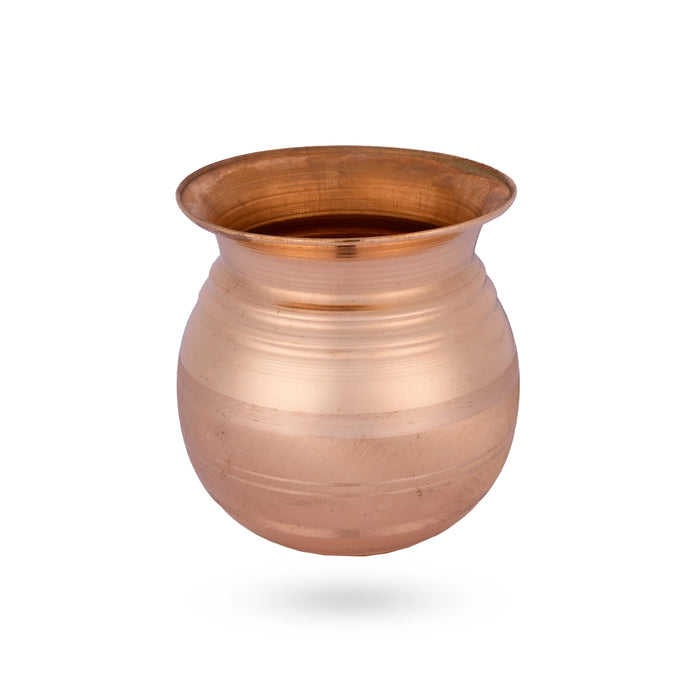 Kalash Lota - 3 x 3 Inches | Copper Water Pot / Kalasam / Chombu / Copper Pot For Temple Rituals & Home