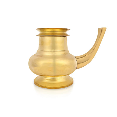 Brass Kindi - 8.5 X 7 Inches | Brass Kamandalam / Brass Pooja Kalash For Rituals & Ceremonies