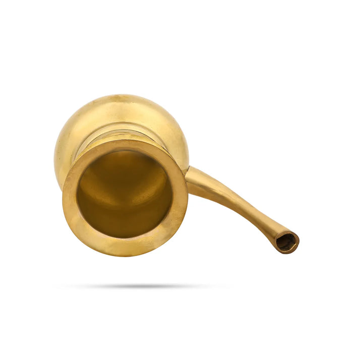 Brass Kindi - 8.5 X 7 Inches | Brass Kamandalam / Brass Pooja Kalash For Rituals & Ceremonies