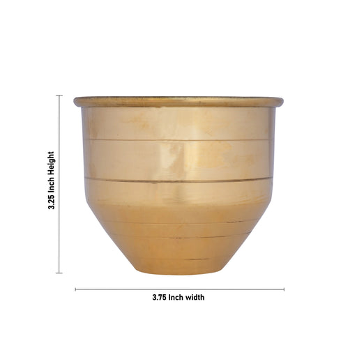 Brass Vattil - 3.25 x 3.75 Inches | Brass Vessel/ Puja Patra/ Brass Bowl for Pooja/ 165 Gms Approx - Bowls