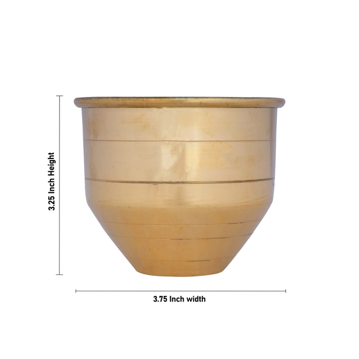 Brass Vattil - 3.25 x 3.75 Inches | Brass Vessel/ Puja Patra/ Brass Bowl for Pooja/ 165 Gms Approx - Bowls